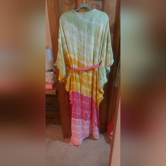 Jen's Pirate Booty Rainbow Tie Dye Ripple Kaftan NWOT - Picture 4 of 13